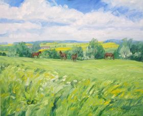 47. Pferde auf der Wiese  50x60.JPG