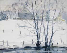 30. Hoher Schnee am Bach 50x60.jpg